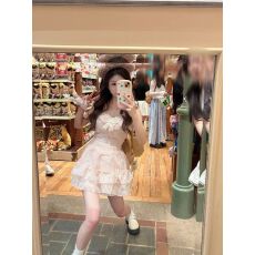 批发日系少女多巴胺甜妹穿搭粉色少女连衣裙<b class='q'>蓬蓬</b><b class='q'>短裙</b>公主裙夏日穿搭