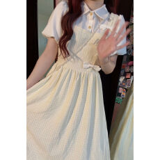 批发日系文艺学院风<b class='q'>连衣裙</b>女夏季<b class='q'>可爱</b>甜美小清新气质淑女裙子收腰显瘦