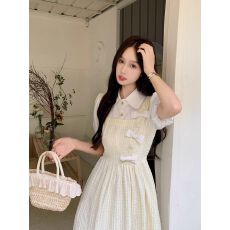 批发森系初恋裙文艺<b class='q'>连衣裙</b>女学生甜美温柔风拼接A字裙2026夏季新款