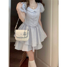 批发2026新款娃娃领连衣裙子女夏季<b class='q'>蓬蓬</b>裙茶歇法式初恋清纯奶甜公主裙
