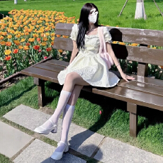 批发法式夏季新款法式复古收腰显瘦<b class='q'>蓬蓬</b>公主裙方领泡泡袖短款连衣裙