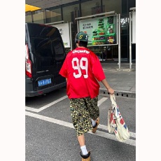 批发成品【官图】原版面料做工美式街头复古V领球<b class='q'>服</b>情侣T恤男女国<b class='q'>潮</b>夏