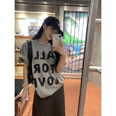 特价纯棉230克精梳紧密夏季新款宽松印花短袖T恤女上衣情侣衫