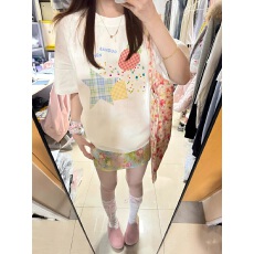 批发特价纯棉230克精梳紧密夏季新款宽松印花短袖T恤女<b class='q'>上衣</b>情侣