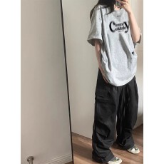 批发特价纯棉230克精梳紧密夏季新款宽松印花短袖T恤女<b class='q'>上衣</b>情侣