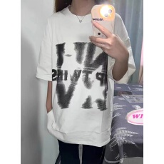 批发特价纯棉230克精梳紧密夏季新款宽松印花短袖T恤女上衣情侣