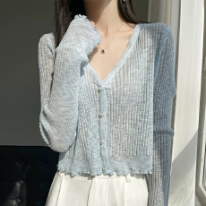 批发冰丝针织<b class='q'>开衫</b><b class='q'>女</b>薄款外套披肩短款外搭配裙子防晒衫夏季上衣小罩衫