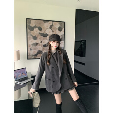 批发实拍 小个子秋流光风百搭<b class='q'>连衣裙</b>波点打底毛呢外套