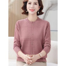 批发<b class='q'>中老年</b>女秋装时尚圆领打底上衣年轻妈妈2025秋季新款洋气针织小衫