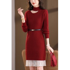 批发巨好看大码加厚针织<b class='q'>连衣裙</b>新款气质轻奢高级感毛衣裙显瘦洋气裙子