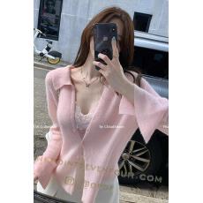 批发白云甜pring温香迷雾 <b class='q'>马海毛</b>针织<b class='q'>开衫</b>女春薄款翻领小衫