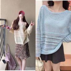 批发2026年新款慵懒感微透薄款罩<b class='q'>衫</b>镂空针织<b class='q'>毛</b>衣早春