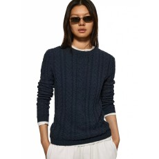 批发美式纯色圆领长袖毛针织衫女早秋新款宽松显瘦修身上衣