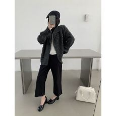 批发档口上新 2026年秋冬新款女装宽松落肩<b class='q'>中长款</b>粗针织翻领开衫毛衣