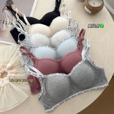 批发薄款舒适透气字母内衣女小胸聚拢防下垂少女无钢圈文胸罩