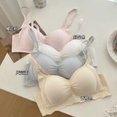 批发简约学生少女内衣小胸聚拢无钢圈舒适透气甜美薄款<b class='q'>文胸</b>罩