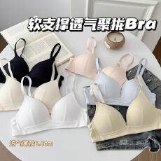 批发薄款内衣女无钢圈学生舒适显胸小胸聚拢舒适一体式文胸罩