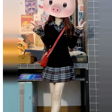 批发秋季学院风修身显瘦针织长袖连衣裙2025早秋新款miu系<b class='q'>百褶</b><b class='q'>短裙</b>子