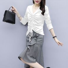 批发套装春秋装新款<b class='q'>大码</b>女装胖mm洋气显瘦鱼尾半身裙时尚两件套潮