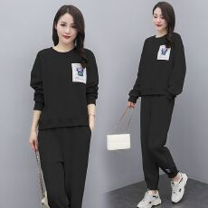 批发<b class='q'>运动服</b>套装女2025春秋新款时尚<b class='q'>大码</b>宽松显瘦洋气卫衣休闲两件套潮