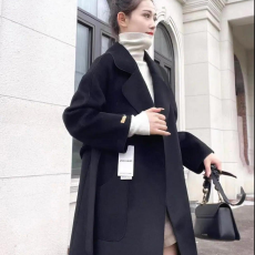 批发龙凤毛呢大衣女中长款过膝2025年秋冬季<b class='q'>新款</b>高端百搭羊毛呢外套女