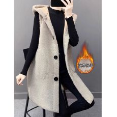 批发加大码泡泡绒马甲女秋冬连帽无袖百搭马夹中<b class='q'>长款</b>坎肩<b class='q'>背心</b>宽松外套