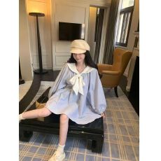 批发海军风条纹甜美<b class='q'>连衣裙</b>女秋季2025新款潮ins韩版时尚显瘦<b class='q'>可爱</b>裙子