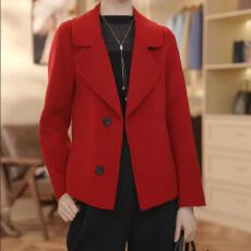 批发新款毛呢外套长袖小个子韩版宽松时尚<b class='q'>短款</b>西装呢女