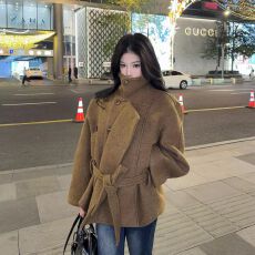 批发韩系呢子大衣女2025秋新款毛呢外套小个子<b class='q'>赫本</b><b class='q'>风</b>高级感正流行短款