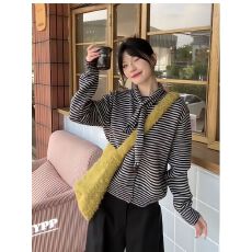 批发设计感围巾<b class='q'>条纹</b>针织<b class='q'>开衫</b>女2025春秋新款韩版复古百搭时髦洋气上衣