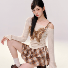 批发小个子穿搭一整套秋季高级感气质长袖上衣<b class='q'>蓬蓬</b>半身短裙两件套装女