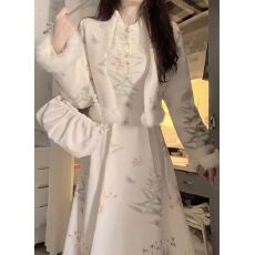 批发冬装搭配一整套高级感穿搭新中式国风<b class='q'>改良</b><b class='q'>旗袍</b>连衣裙子两件套装女