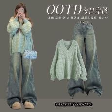 批发2025新款牛仔两件套装长袖打底衫牛仔裤辣妹穿搭整套潮