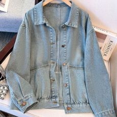 批发复古<b class='q'>牛仔</b><b class='q'>外套</b>女2025春秋新款<b class='q'>韩版</b>慵懒风小个子宽松休闲夹克短上衣