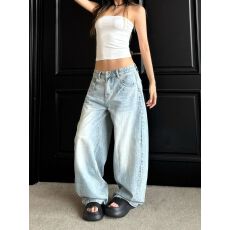 批发辣到中暑美式复古街头<b class='q'>嘻哈</b>水洗蓝弯刀阔腿牛仔<b class='q'>裤</b>显瘦宽松拖地<b class='q'>裤</b>