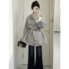 批发韩系呢子大衣女2025冬新款毛呢外套小个子赫本风高级感气质正流行