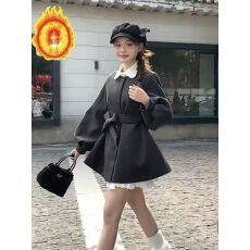 批发冬季圆领加厚毛呢外套女2025秋冬保暖显瘦灯笼袖小个子大衣爆款