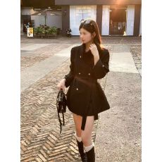 批发2025风衣中长款秋季外套韩系新款英伦设计风气质显瘦双排扣大衣