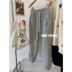 批发特大码300斤加绒加厚爱心刺绣束脚休闲卫<b class='q'>裤</b>女