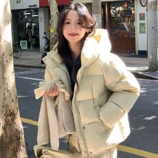 批发高级时尚白灵儿短款棉服女冬季新款百搭超好看泡芙面包服<b class='q'>棉衣</b>外套