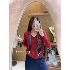 批发天猫抖音质量韩系早秋薄款针织<b class='q'>开衫</b>女<b class='q'>外</b><b class='q'>搭</b><b class='q'>长袖</b>飘带领带小香风上衣