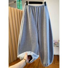 批发【原版面料】特大码300斤羊羔毛裤子女2025新款羊羔绒束脚卫裤