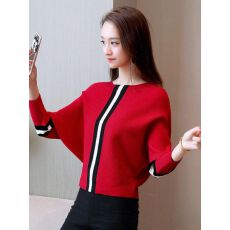 批发2025新款慵懒风毛衣女套头<b class='q'>蝙蝠衫</b>春秋<b class='q'>宽松</b>针织衫打底长袖短款上衣