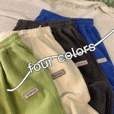 批发摇粒绒裤子女秋冬加绒加厚保暖外穿休闲运动裤宽松束脚裤高街ins