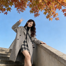 批发毛呢大衣女中长款2026春秋新款赫本风气质小个子宽松韩系呢子外套