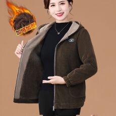 批发<b class='q'>妈妈</b>装洋气冬装灯芯绒外套女
