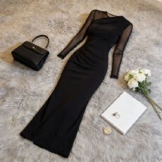 批发性感网纱显瘦包臀连衣裙内搭<b class='q'>打底裙</b>潮2025秋冬装新款复古女装法式