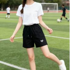 批发女生2026运动夏季简约风薄款<b class='q'>甜美</b>新款宽松显瘦百搭休闲阔腿短裤