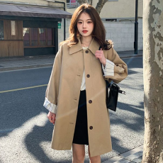 批发卡其色韩系风衣外套女春<b class='q'>秋</b>2026新款今年流行休闲风小个子垂感上衣