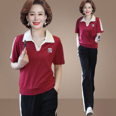 批发<b class='q'>妈妈</b>夏装新款短袖<b class='q'>T</b><b class='q'>恤</b>洋气上衣2026新款<b class='q'>中老年</b>女装爆款运动服套装